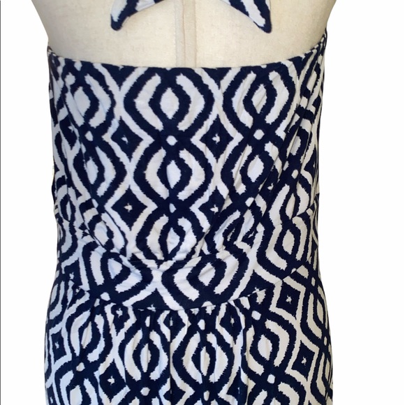 Vineyard Vines Halter Maxi Navy Blue Dress - L - Picture 9 of 12
